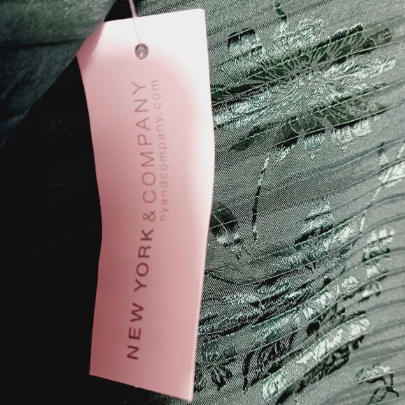 NY&C, NWT, One Shoulder, Evergreen, Asymmetric Cocktail Dress, Side Cut Out, Med - Picture 9 of 15